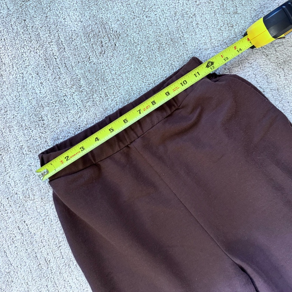 Zara Brown Wide Leg Pants Elastic Waist Pockets Pull On Size Small - Picture 8 of 11